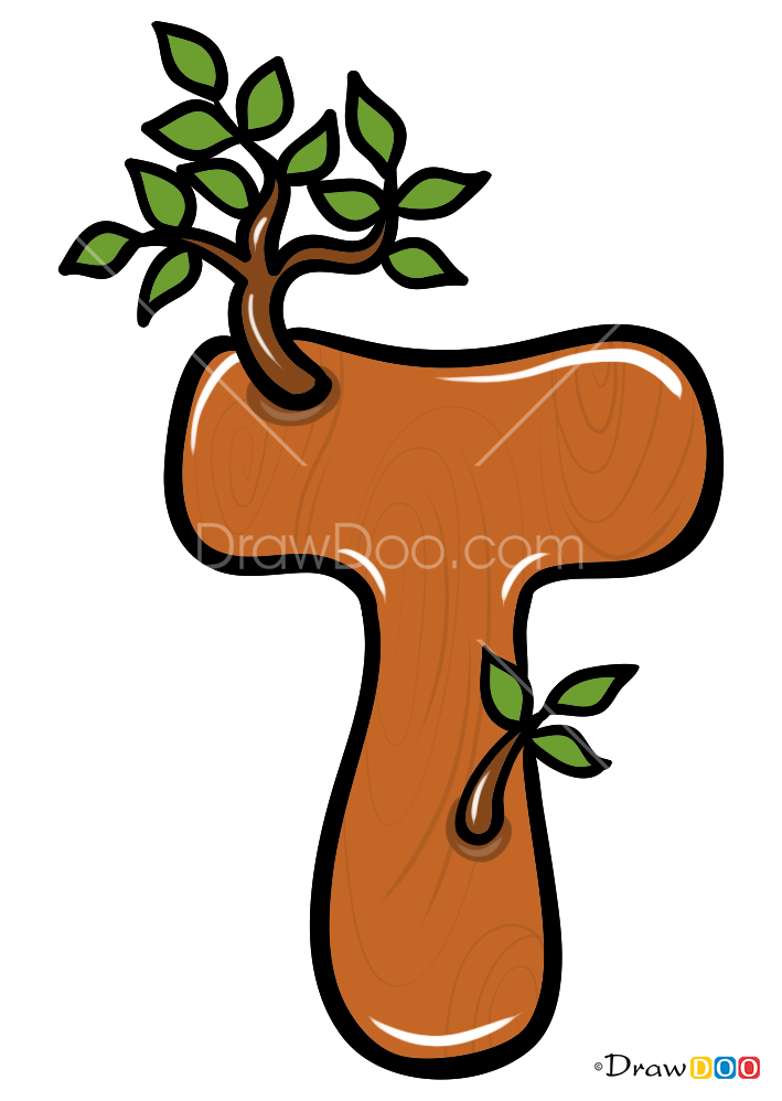 How to Draw T, Alphabet for Kids